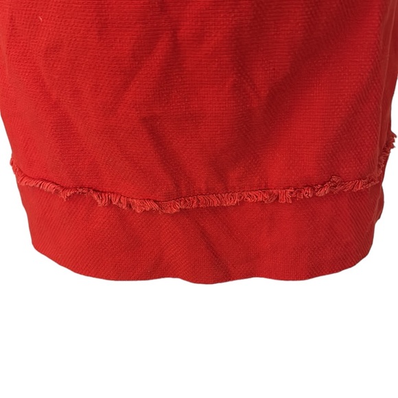 Boden Red Orange Textured Fringe Hem Mini Dress - 6 - Picture 11 of 15